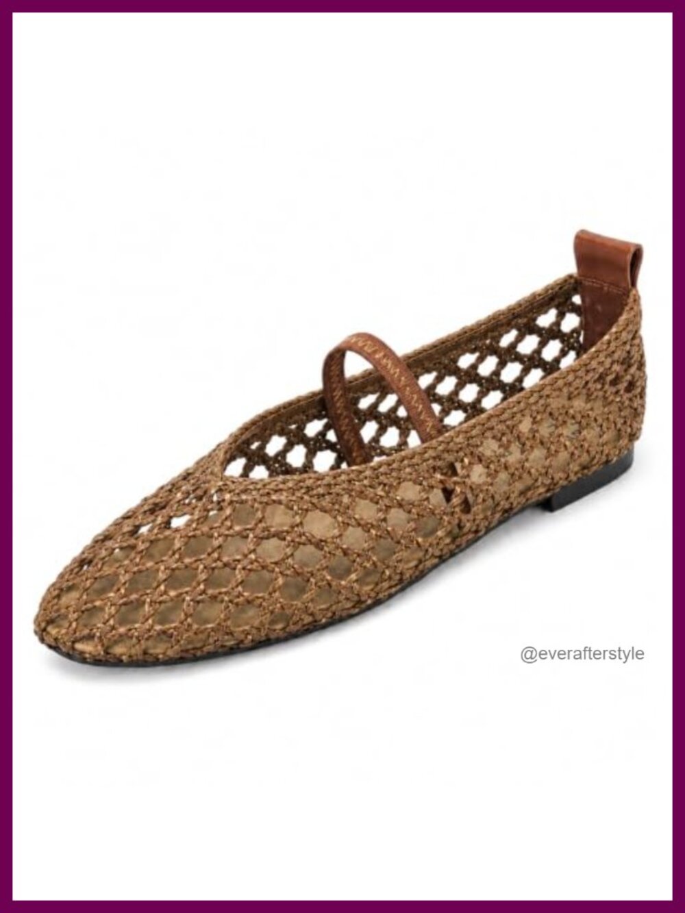Woven Mary Jane Flats Closed Toe Ballet Shoes Low Block Heel Elastic Strap
